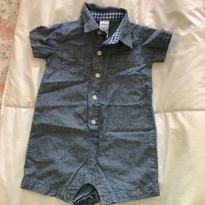 Carters baby boy 6 months Jean romper 100% cotton